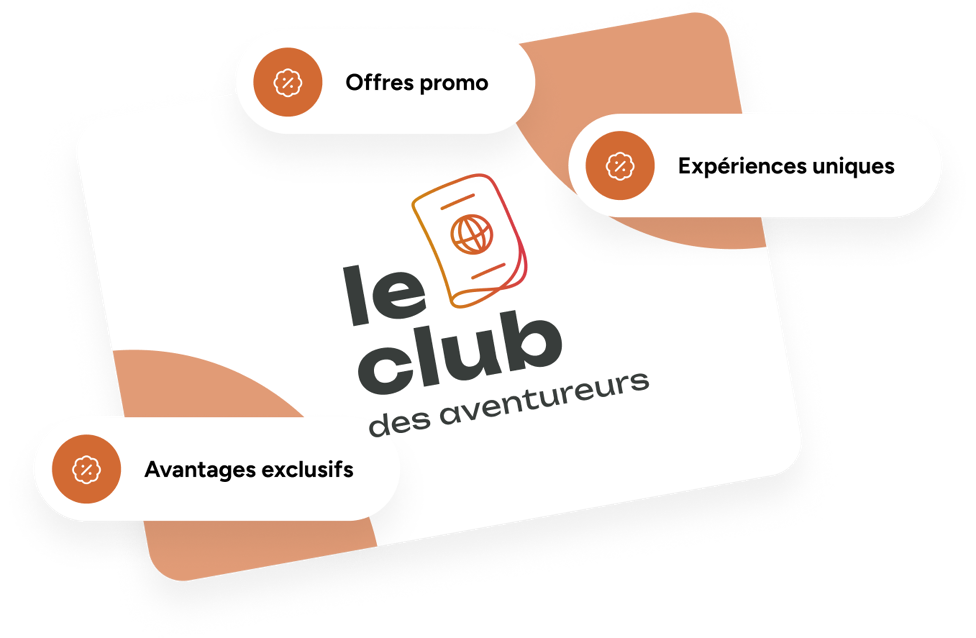 La carte et les avantages du programme de fidélité le Club des Aventureurs de l'agence de voyages Les Aventureurs