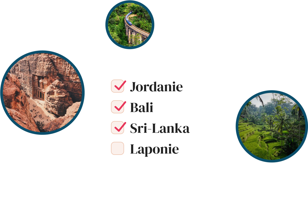 Des exemples de destinations du programme de fidélité Les Aventureurs