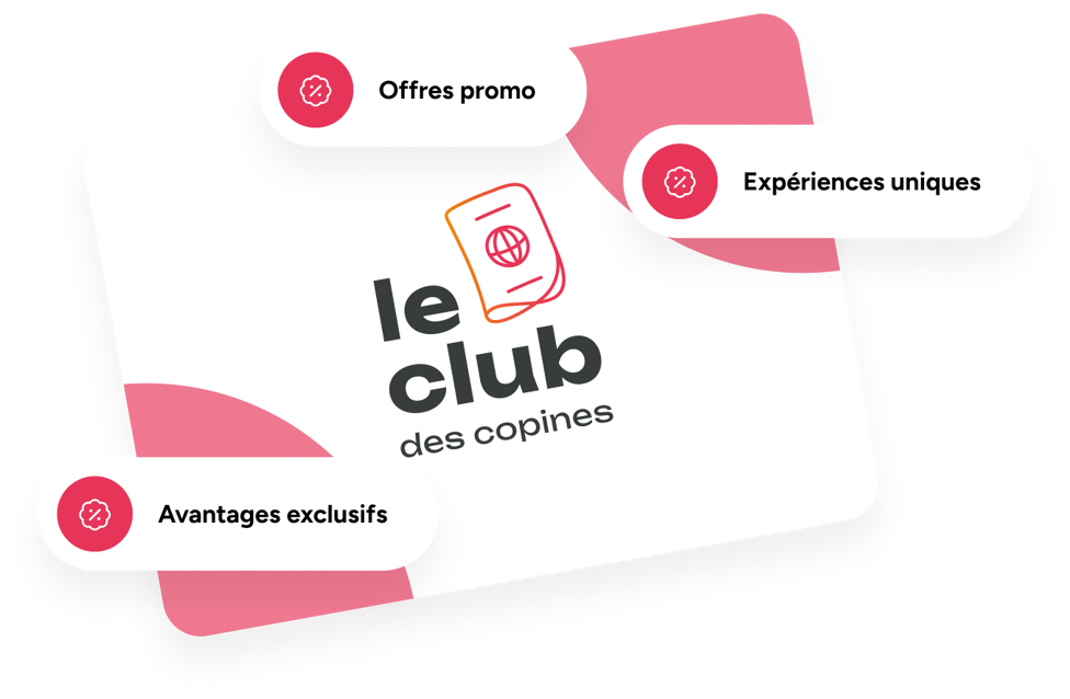 La carte et les avantages du programme de fidélité le Club des Copines de Copines de voyage